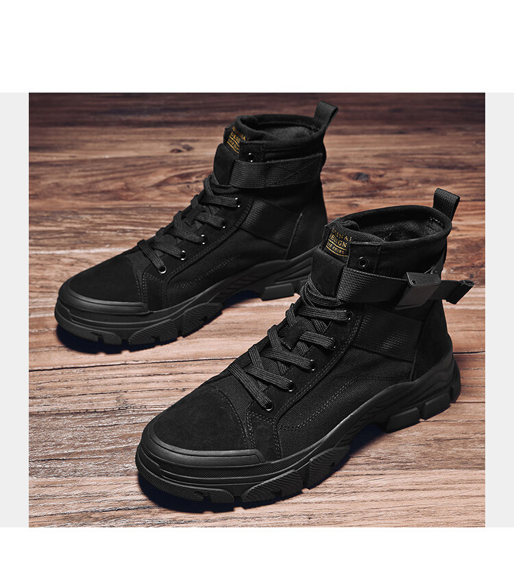 CARTELO Men's High-Top Martin Boots, Autumn And Winter British Style Boots, Men's Work Boots, Hiking Outdoor Safety Shoes 20