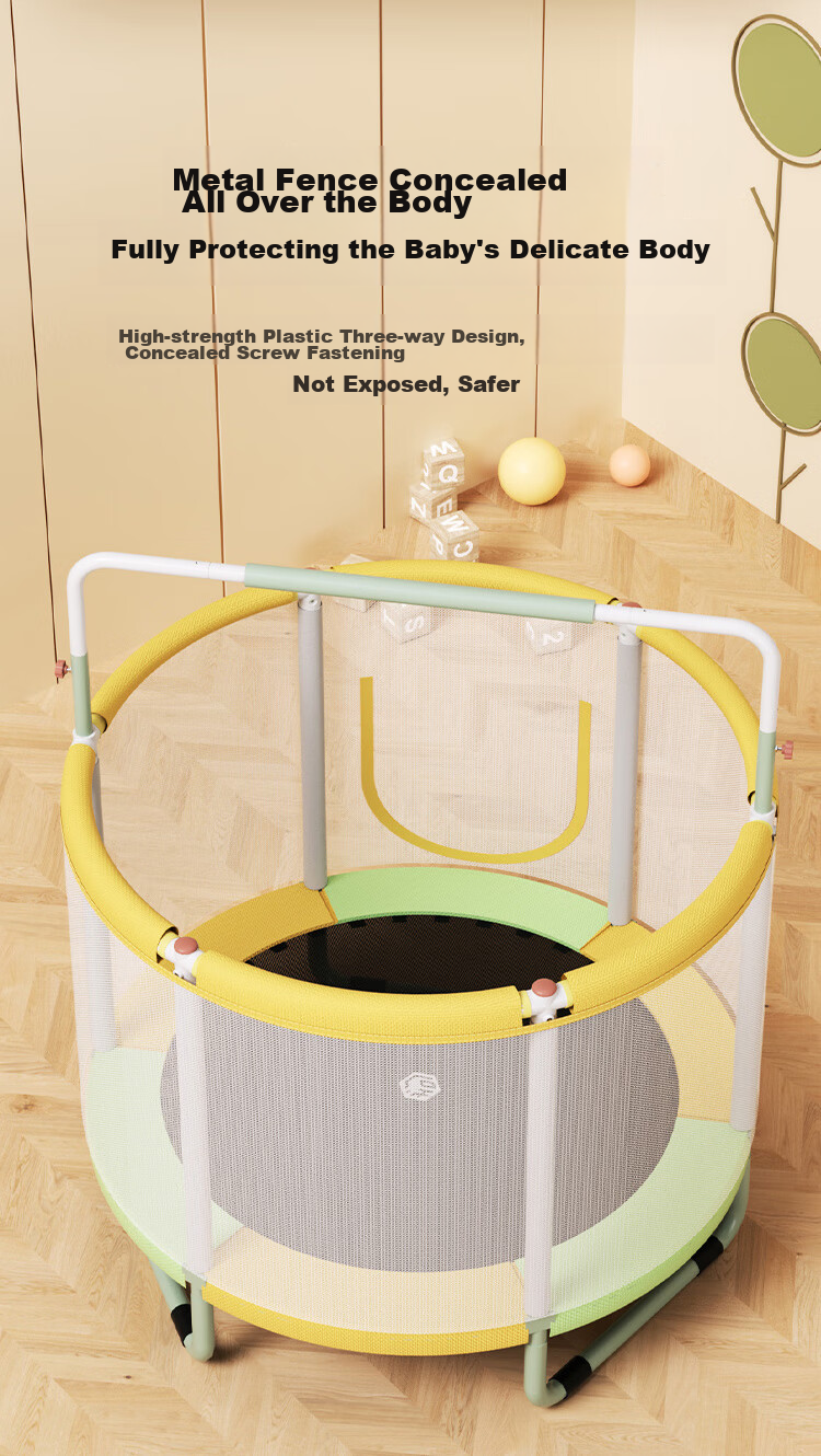 JD Original Trampoline with Enclosure, Indoor Bouncy Bed for Children And Babies, Home Fitness Exercise Equipment 29