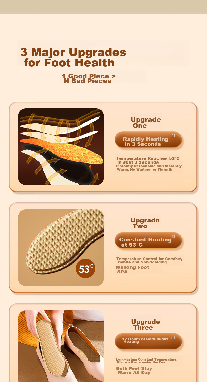 Muhuo Self-Heating Shoe Insoles, 10 Pieces, Size 40-44, for Men And Women, Warm Foot Pads, Heated Foot Warming Device 3