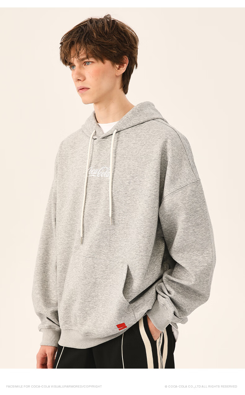 Coca-Cola Hoodie for Men, Spring And Autumn Casual Hooded Jacket, Couple's Outerwear, Black, S (90-110 Jin) 7