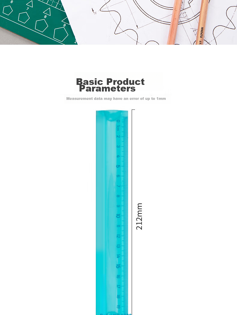Deli 20cm Flexible Straight Ruler with Clear Markings, Flexible And Durable, Not Easily Broken, Student Back-To Stationery, Random Color, College Entrance Exam Blessing Gift 2