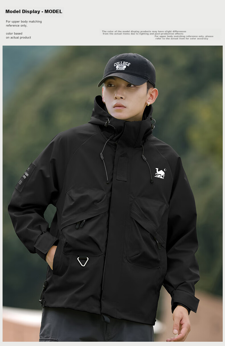 EASTERN CAMEL Couple's Workwear Jacket for Men And Women, Outdoor Sports Hiking Camping Large Pocket Functional Windproof Coat 8