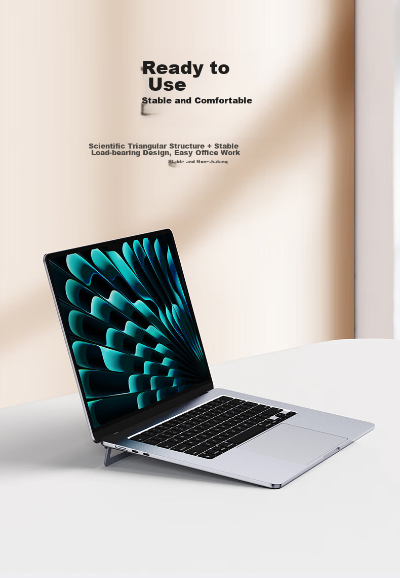 VOKAMO Invisible Portable Laptop Stand Compatible with Huawei Mate, Lenovo Computers, X Apple MacBook Pro/Air Laptops, Aluminum Alloy Computer Desk Support Riser 6