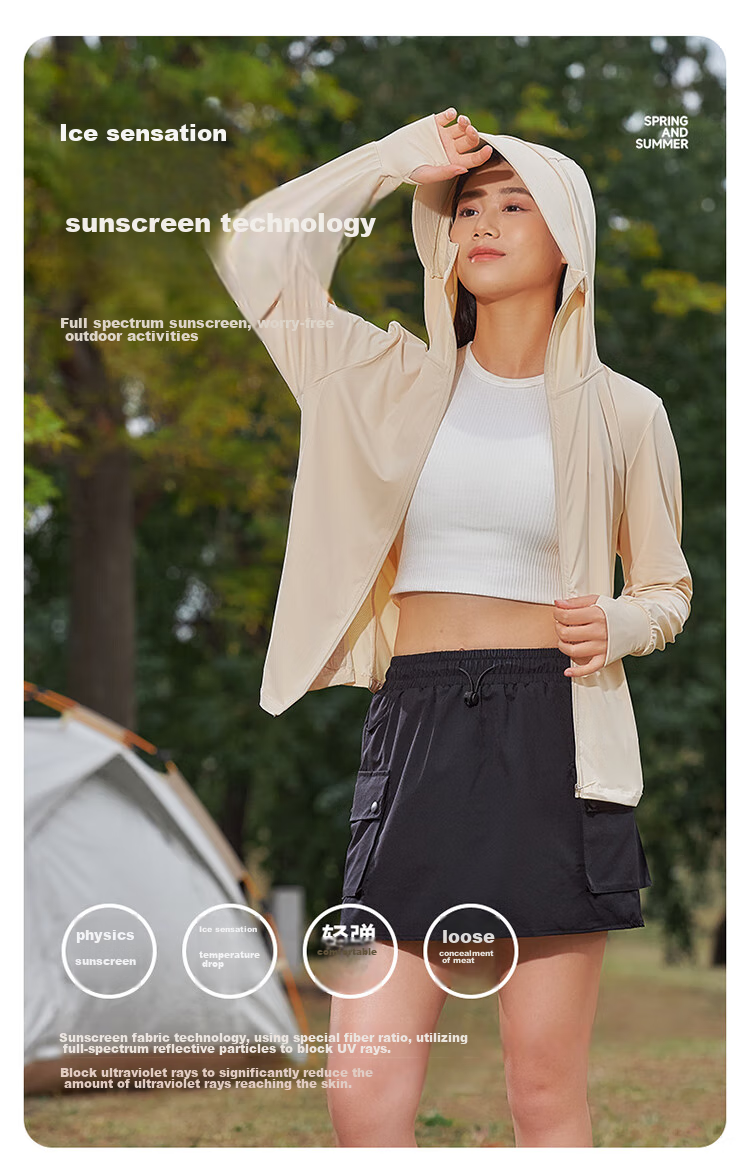 JEEP Original Yarn Sun Protection Clothing for Men And Women, Couples' Style, UV-Resistant, Ice-Cool Breathable Sun Protection Skin Coat 7030, Glacier Gray 3XL 4