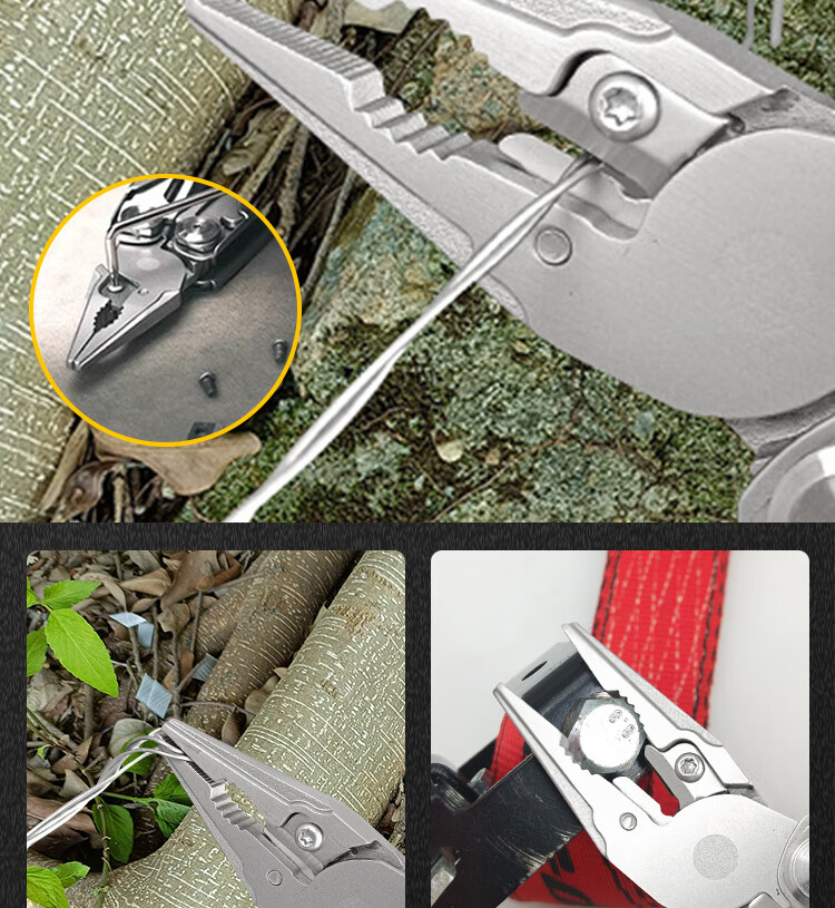 GEDUN Multi-Functional Tool Pliers, Folding Pliers, Portable Survival Knife, Outdoor Emergency Rescue Tools, Tactical Pliers, Wrench, Scissors 8