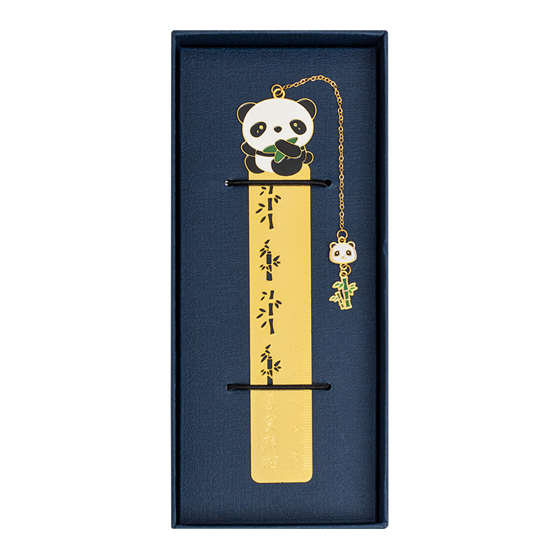 TIANSE Rising High Chinese Style Creative Straight Ruler Bookmark Gift Box, Teacher's Gift Souvenir for Annual Meetings And Birthdays, Classmate Gift TS-5932 Panda Right Right