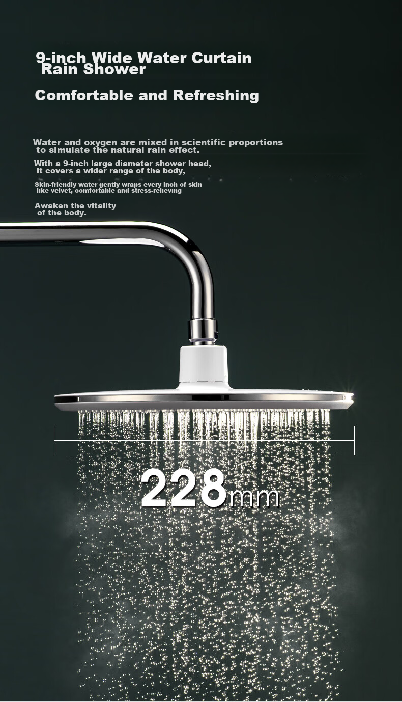 JOMOO Shower Head, Top Spray, Elegant White, Round, Dual Water Flow, Automatic Descaling Shower Head, G184011-1X01 6