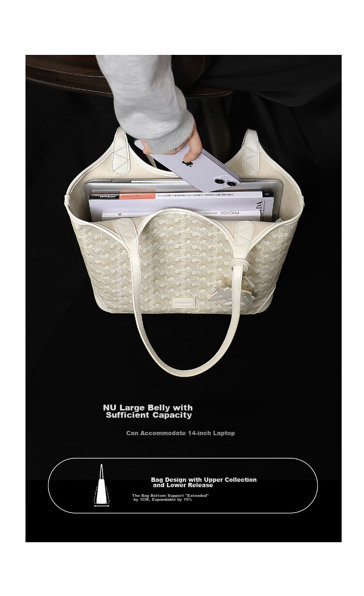 NUCELLE Wave Tote Bag, 2026 New Women's Handbag, Commuter Shoulder Bag, Ladies' Bag with Large Capacity, Lightweight Laptop Bag, Birthday Gift 8