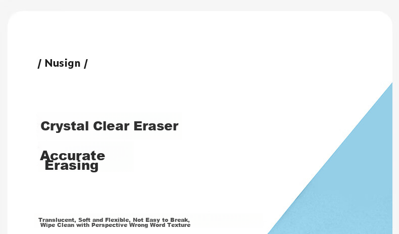 NUSIGN (Deli) NUSIGN Ultra-Clear Eraser, Super Clean Easy-To Low-Debris for Middle School And College Entrance Exams, Student Exam Drawing Erasing Visible Small Single Piece 1