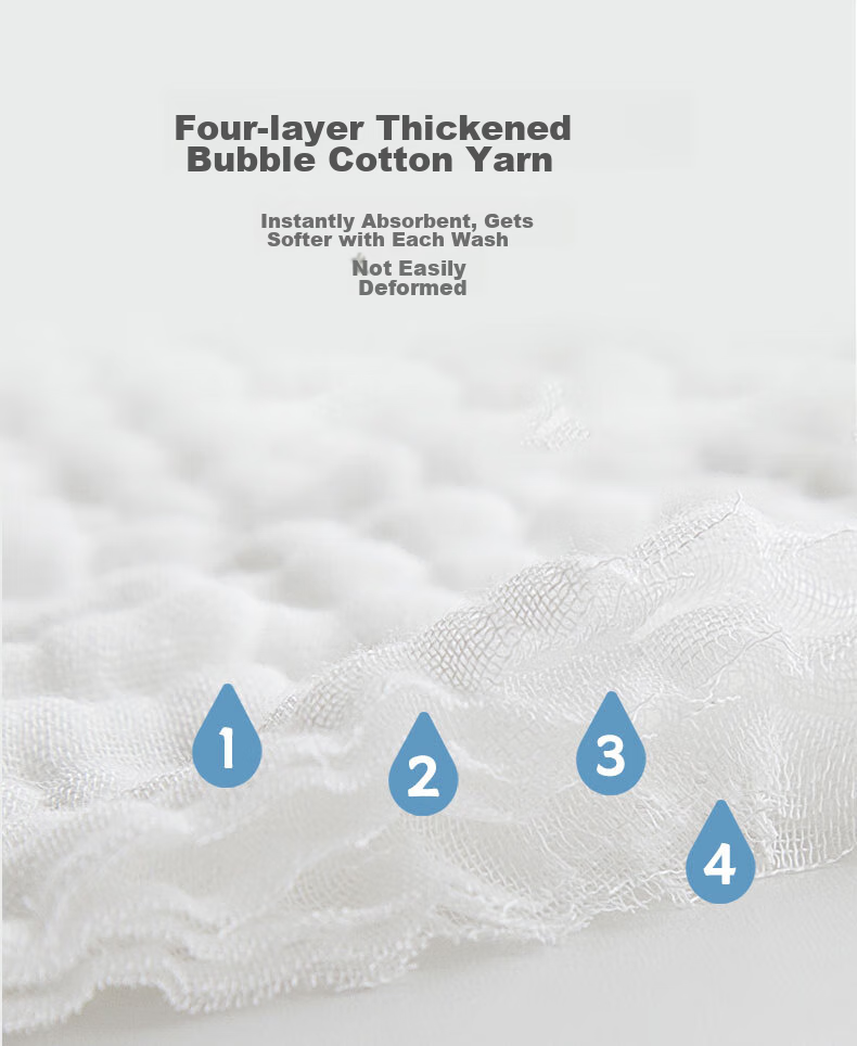 Grace Antibacterial Baby Towel, Class A 4-Layer Gauze Drool Bib, Children's Face Washcloth, 30*30cm, 16g, 2 Pieces 5