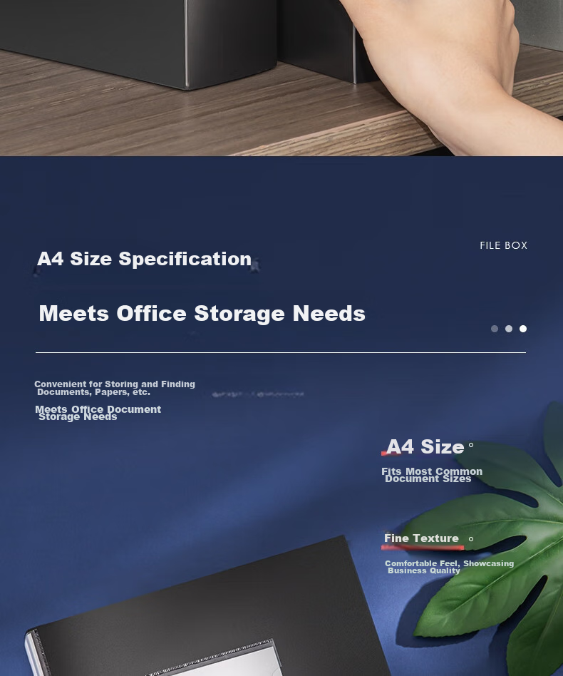 Deli 68mm A4/PVC Magnetic File Box, Thickened Document Box for Financial Bills And Exam Papers Storage, Single Pack, Blue 63209 5
