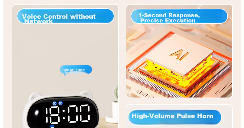QT-TIMER Timer Time Management Tool for Students, Wake-Up Device, Children's Voice-Controlled Clock with Countdown Reminder, Smart Electronic Alarm Clock, New 2026 Model, Gift for Girls 7