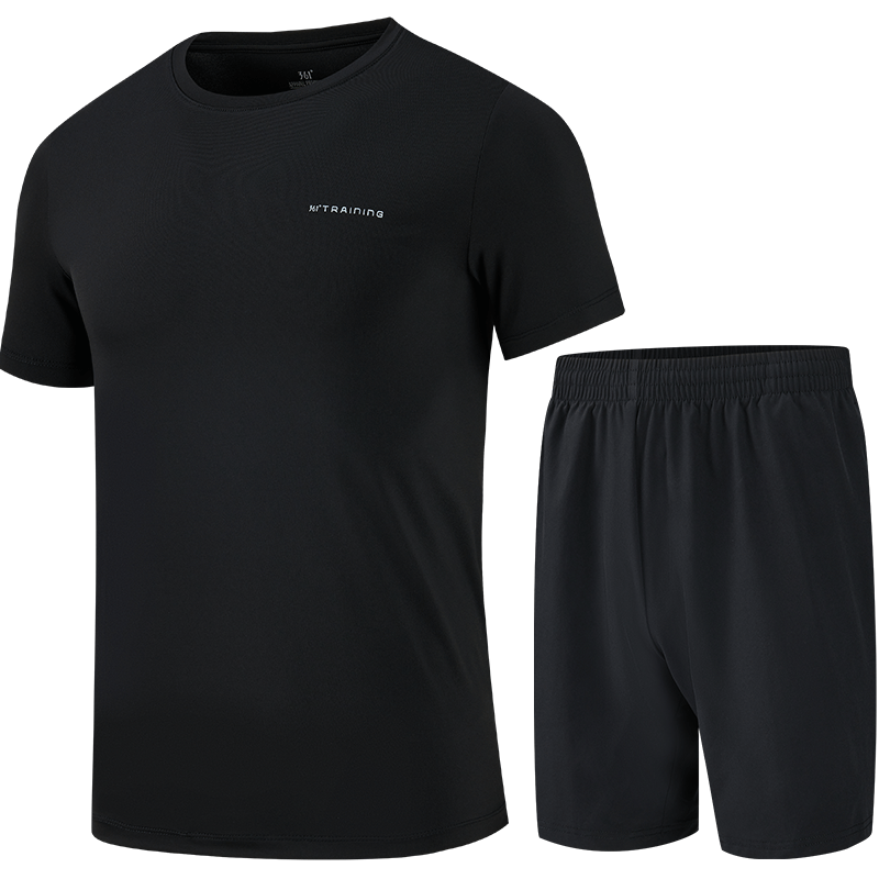 361° Men's Running Workout Set, Summer Fitness Casual Badminton Short-Sleeve Shorts Two-Piece Suit 652414001H-3