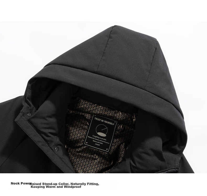 YAYA Men's down Jacket, Short Hooded Style, Thick Warm Coat for Young People, New Winter Outdoor Casual Workwear Jacket 24076 22