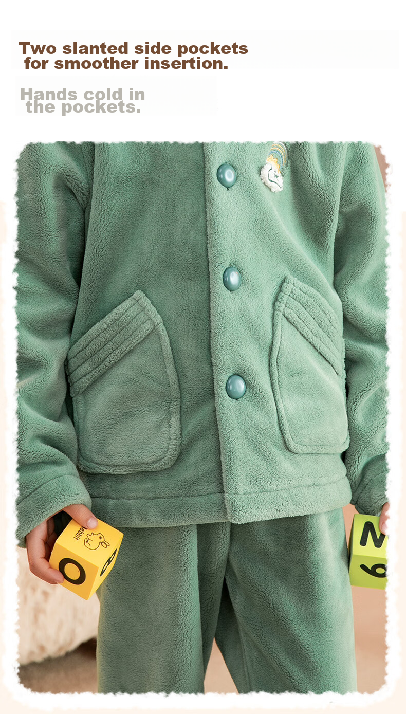 Fenteng Children's Pajamas for Boys, Anti-Static, Thickened Double-Sided Fleece, Warm, Big Kids' Loungewear Q9FJ257940359 13