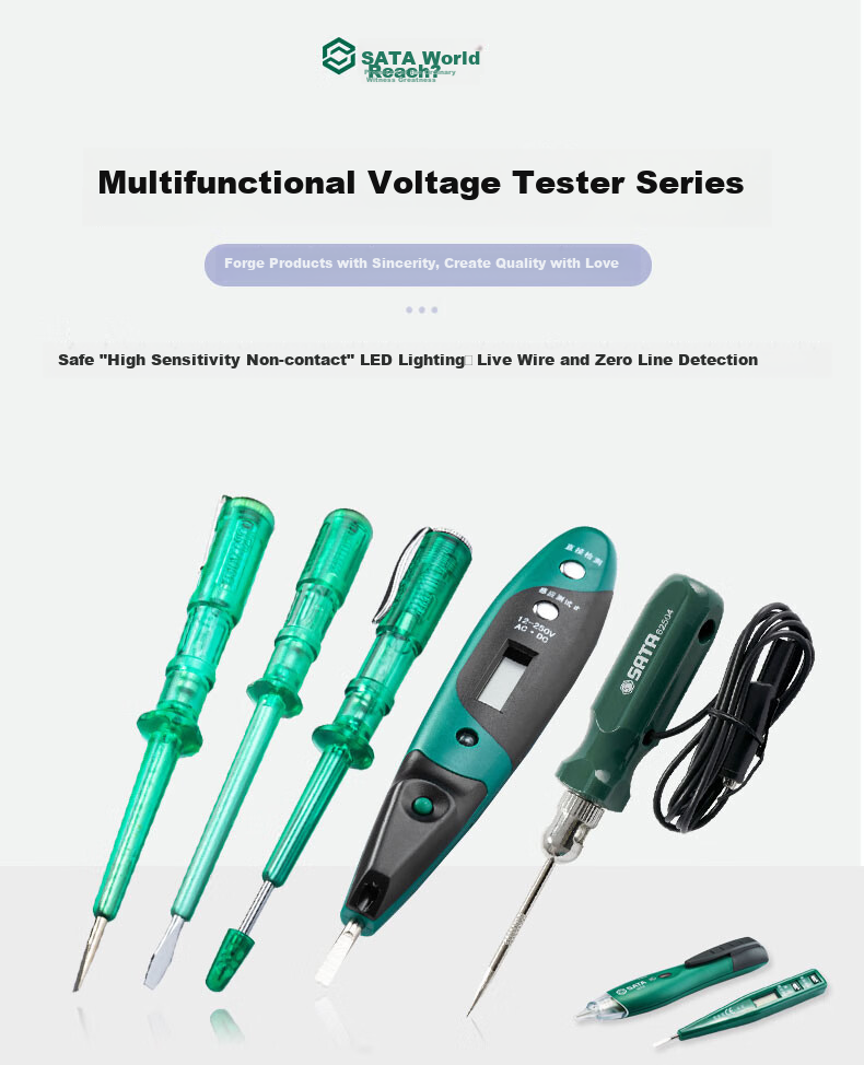 SATA 62501 Advanced Voltage Tester Pen with Stand And Neon Tube, Screwdriver, 145mm 11