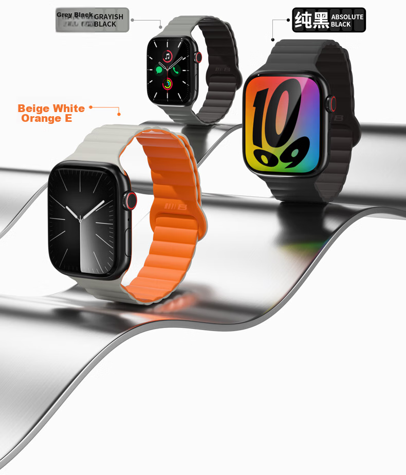 Lanxingxiansheng Compatible with Apple Watch Band, Suitable for Apple IWatch Ultra 2 Fluorine Rubber Strap, Watch Ultra/S9/8/7/6/5/4/SE Sports Band, Black 7