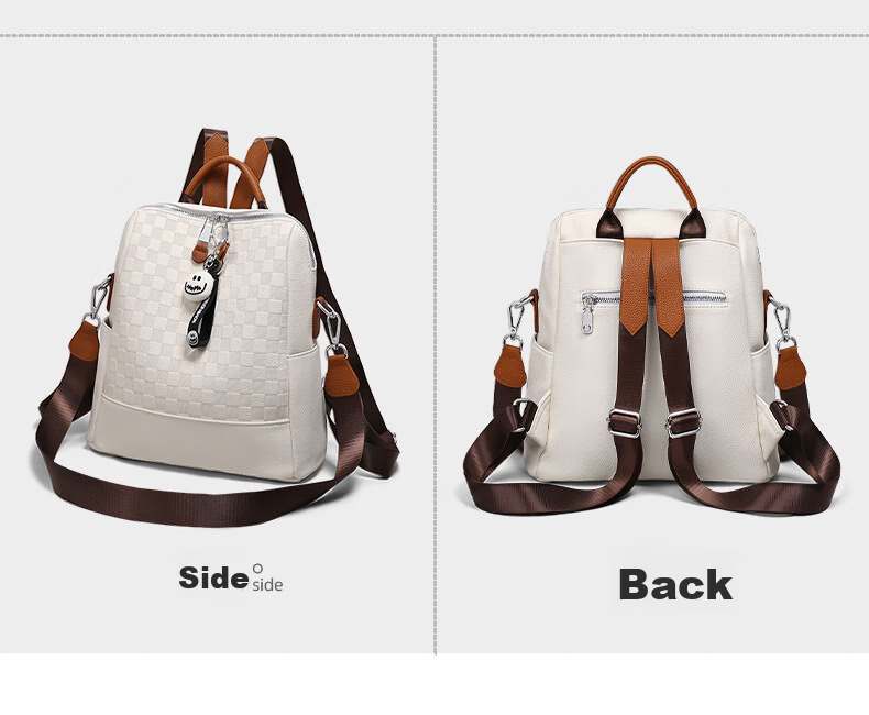 Aiqinghai Top-Grain Leather Backpack for Women, Luxury Brand School Bag, Crossbody Bag, Stylish Casual Versatile Birthday Gift 18