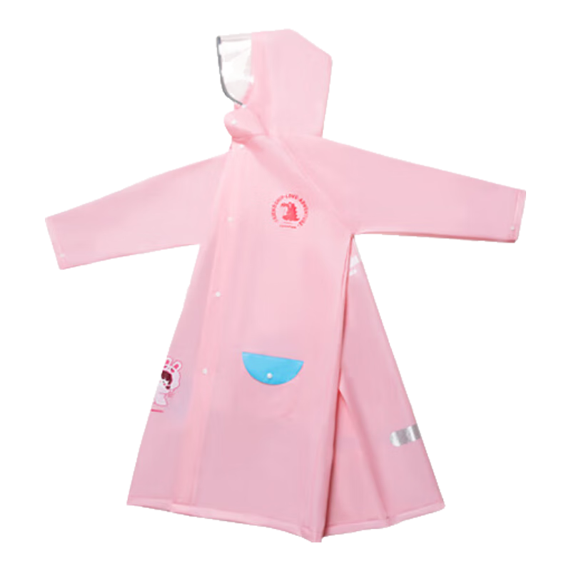 JD Original Children's Raincoat with Large Backpack Space for Boys And Girls, Extended Full-Body Student Rain Poncho, Pink 3XL
