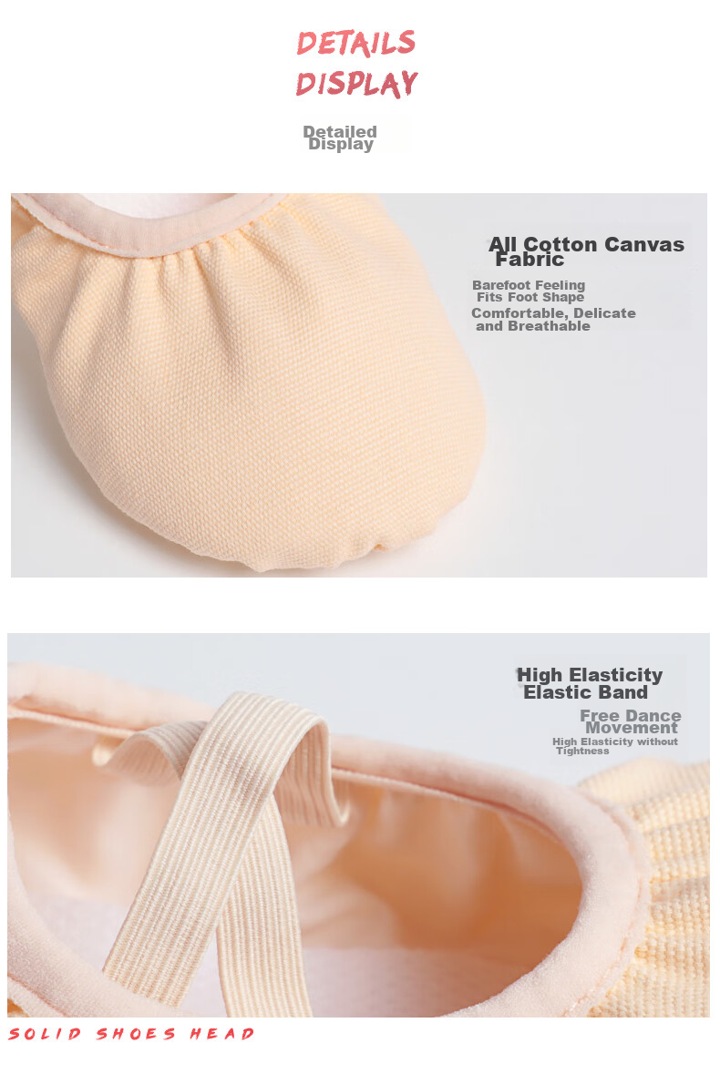 Aiwuge Dance Shoes for Women And Children, Slip-On Professional Soft-Soled Shoes for Ballet Performance And Practice, Flesh Color-Slip-On Size 39 10