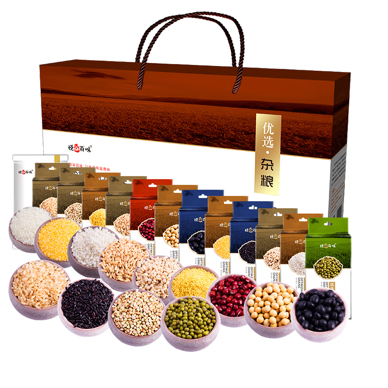 悦谷百味 13种杂粮礼盒10.14斤（中秋礼盒 小米黑米红豆糯米稻花香年货）