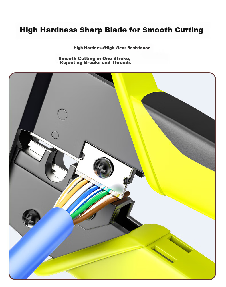 CNCOB Cat6 Ethernet Cable Crimper Set, Labor-Saving Ratchet Spring Design, Dual-Use Stripping And Cutting Pliers, Network Telephone RJ45 Connector Crimping Tool CN-A 4