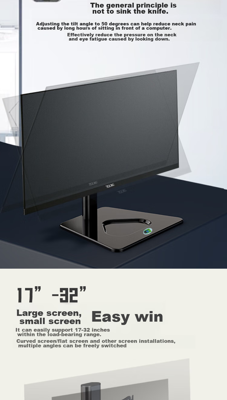 KALOC Monitor Stand Universal Adjustable Height Mount without Drilling for Single Screen LCD Display, Desktop Stand DZ220-J 2
