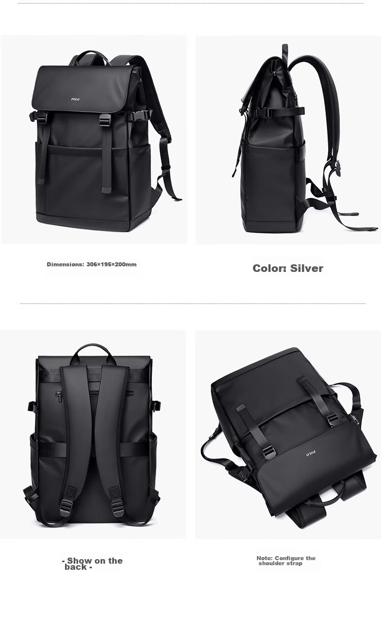 POLO Backpack for Men, Lightweight Travel Backpack with Flip Cover, 15.6/16 Inch Laptop Bag, Business Travel Bag 19