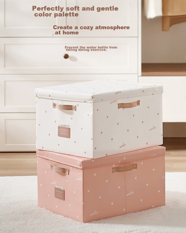 EACHY Foldable Clothes Storage Box, 40L Capacity, Pink Color, 1 Piece 22