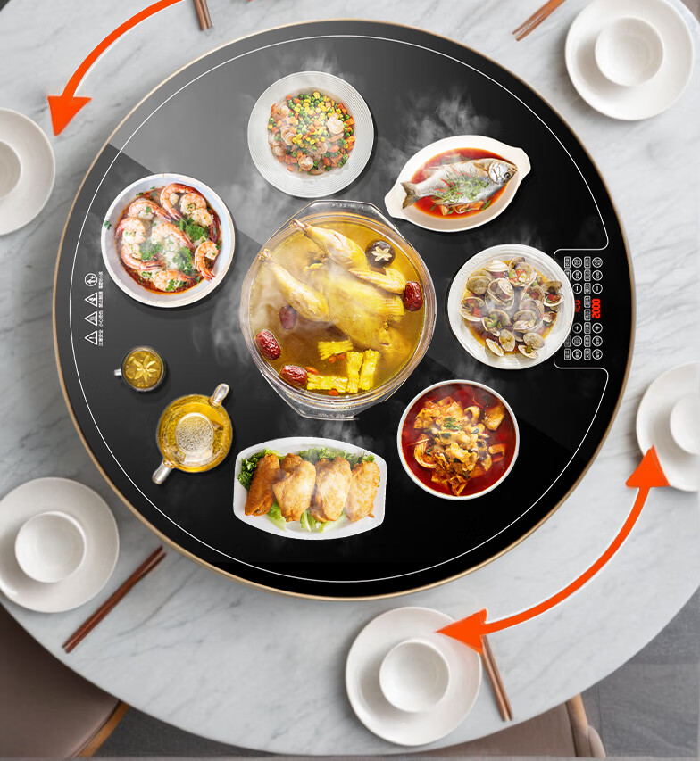 CHIGO [Upgraded Version] [Zoned Ultra-Thin] Food Warming Board Heat Preservation Plate Heating Table Mat Multifunctional Home Hot Pot Dining Table ZG-DCL80-22 20
