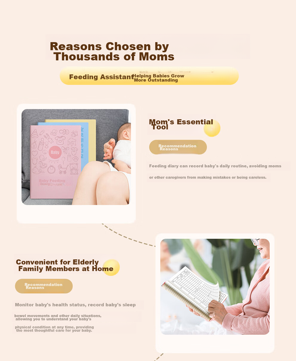 Jiaranheng A5 Baby Feeding Record Book, Infant Milk And Complementary Food Feeding Diary, Newborn Growth And Development Record Manual, Daily Life Record Notebook, Pink 3