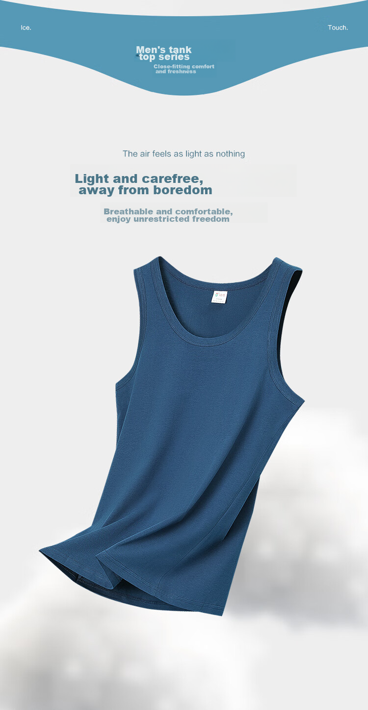 Hodo 2-Pack Pure Cotton Tank Tops for Men, Sports Sweat-Absorbing Breathable Undershirts Set Two 180/105 4