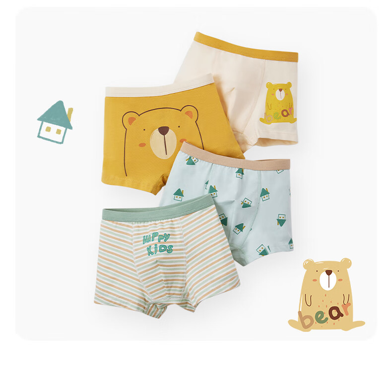 Niduoxiong Boys' Cotton Boxer Briefs, Baby Shorts, Toddler Underwear for Young Childre 12