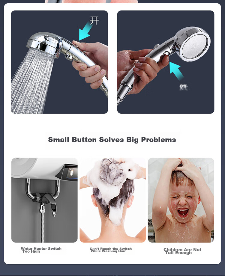 Larsd High-Pressure Shower Head Set, Handheld Shower Head, Shower Head And Flexible Hose Two-Piece Set LD3772 8