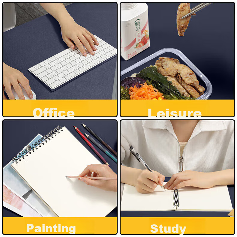 JPLAYER Mouse Pad 120x60 Office Desk Mat Laptop Mat Keyboard Mat Double-Sided Leather Customizable Navy Blue + Yellow 2