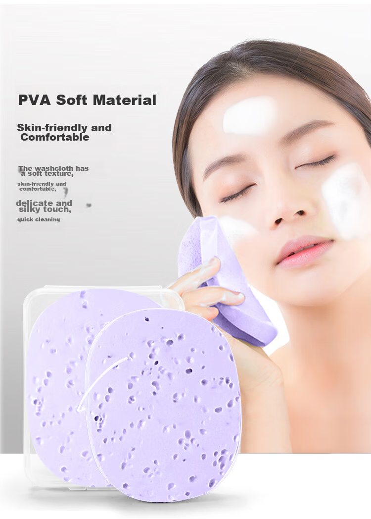 UPLUS Extra Large And Thick Cleaning Power Strong Mesh Multi-Hole Face Cleansing Puff Beehive Facial Cleansing Puff, 2 Pieces with Storage Box 3