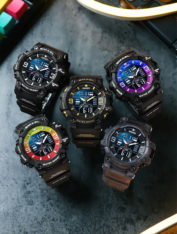 LOUIE JUELEN Men's Multifunctional Sports Watch with Alarm, Luminous Display And Water Resistance for Middle School, High School Students And Teenagers 9
