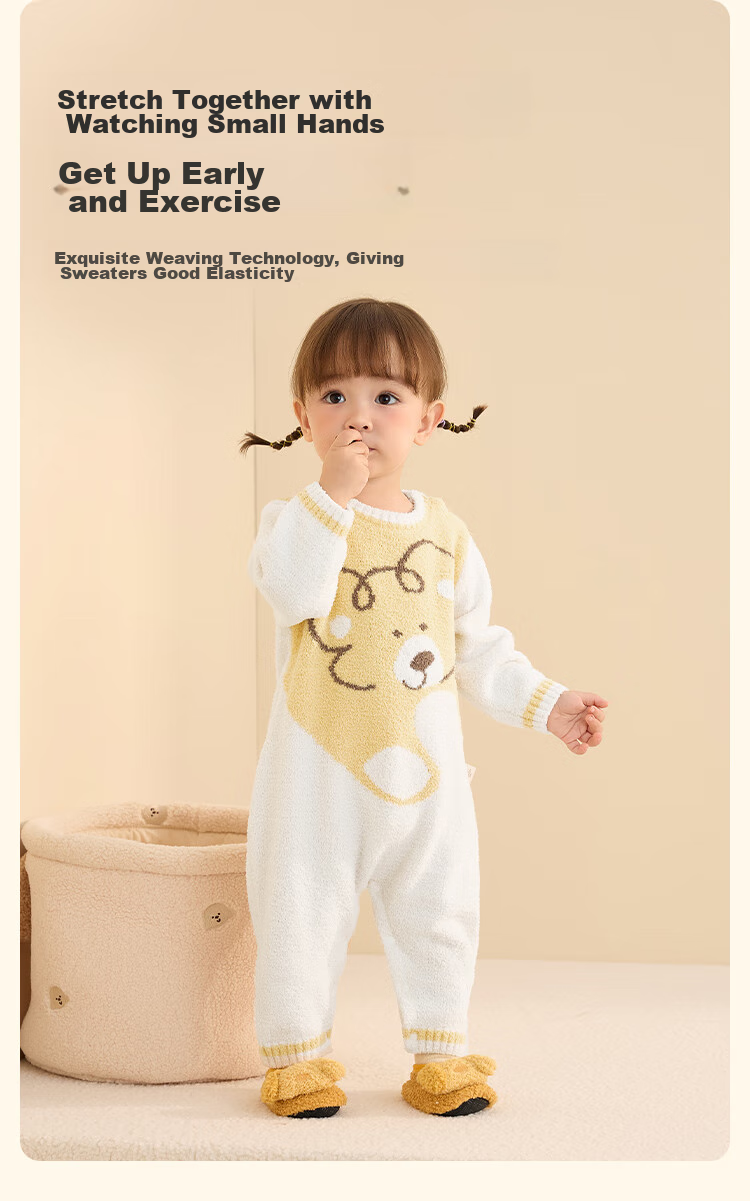BALABALA Children's Clothing, Baby Romper, Newborn Onesie, Warm Half-Fleece Winter Outfit, Soft And Cute, 209425133201 6