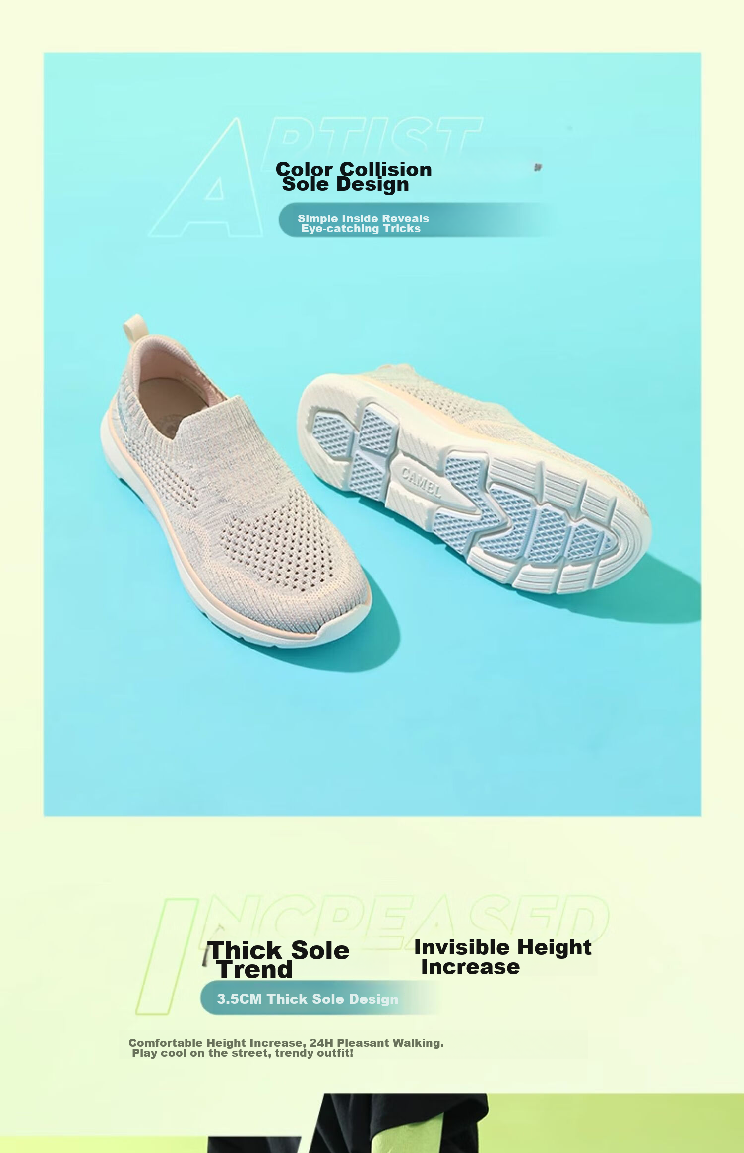 CAMEL Summer Outdoor Casual Sports Breathable Mesh Shoes for Men And Women, Lightweight Flyknit Casual Shoes F24B304077 10
