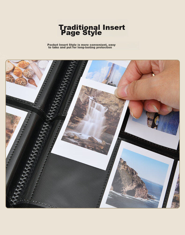 Nakabayashi, 3-Inch Fabric Insert Photo Album, White (86x54mm), [Instant Camera] 5