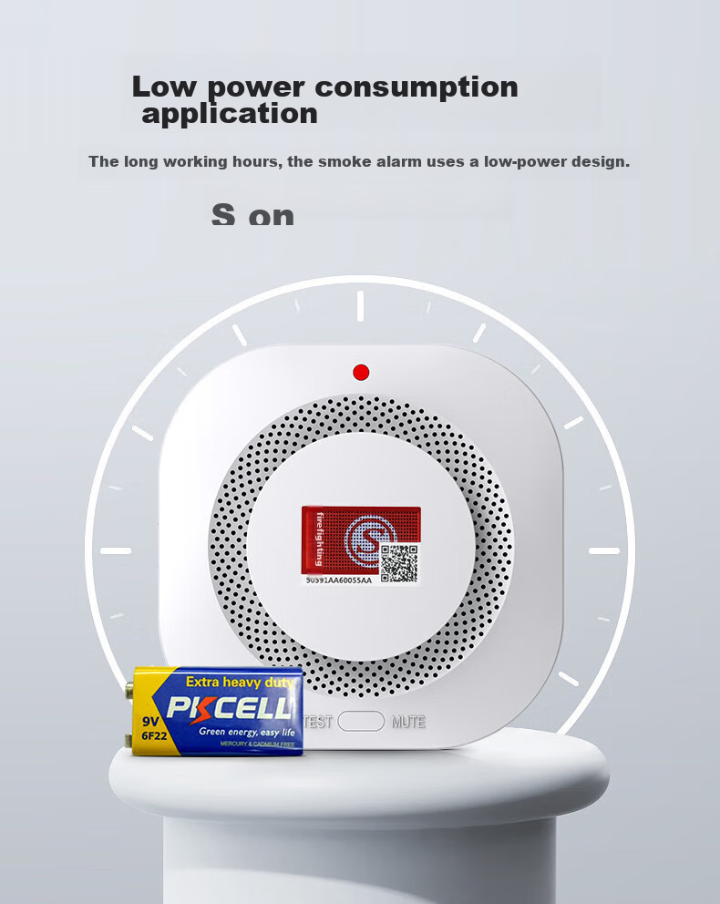 PGST Smoke Alarm, Fire Detector, 3C Certified Fire Safety Device, Fire Protection System, Main Unit + 5 Alarms 12
