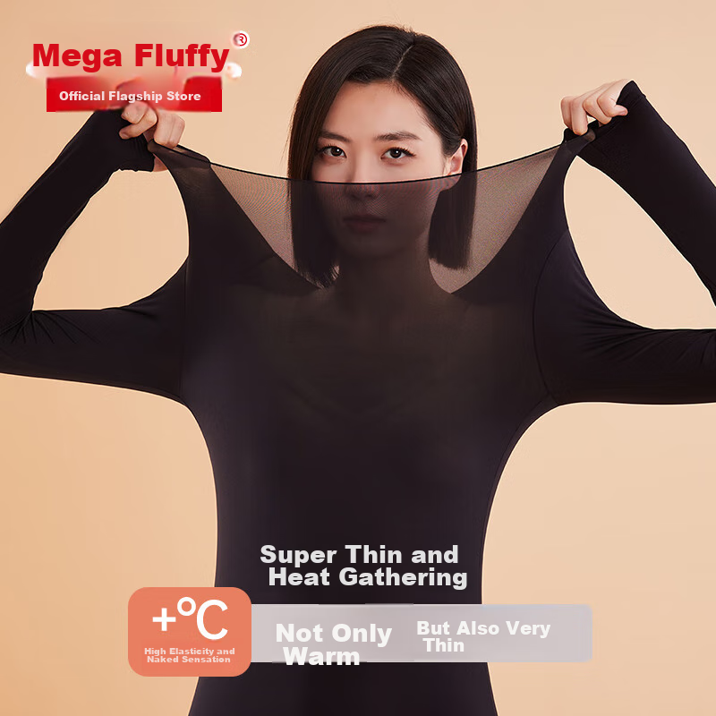 Bejirog Ultra-Thin Beauty Skin Thermal Underwear for Women, Hyaluronic Acid Face Mask Base Layer, Constant Temperature Autumn Top And Pants Set, Body Shaping