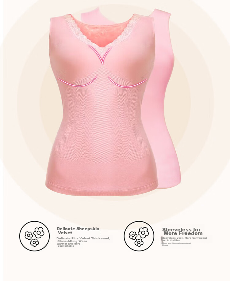 LangSha Women's Thermal Fleece-Lined Thickened Seamless Slim Fit Plus Size Autumn Winter Base Layer Vest Top 8