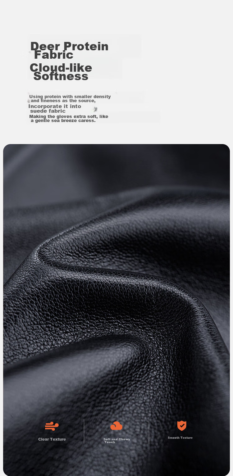 HLA Men's Winter Leather Gloves with Fleece Lining, Touchscreen Compatible, Warm, for Cycling, Motorcycle Riding, Driving, Windproof, Outdoor Skiing 4