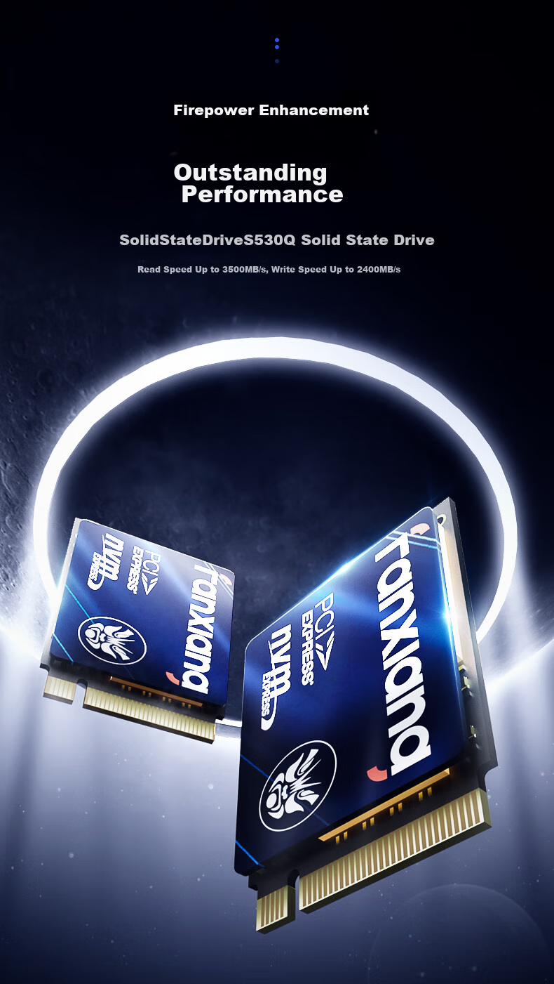 FANXIANG 500GB SSD Solid State Drive M.2 Interface NVMe Protocol PCIe 3.0 2230 Small Size Specification Computer Gaming Machine Expansion Hard Drive S530Q 1