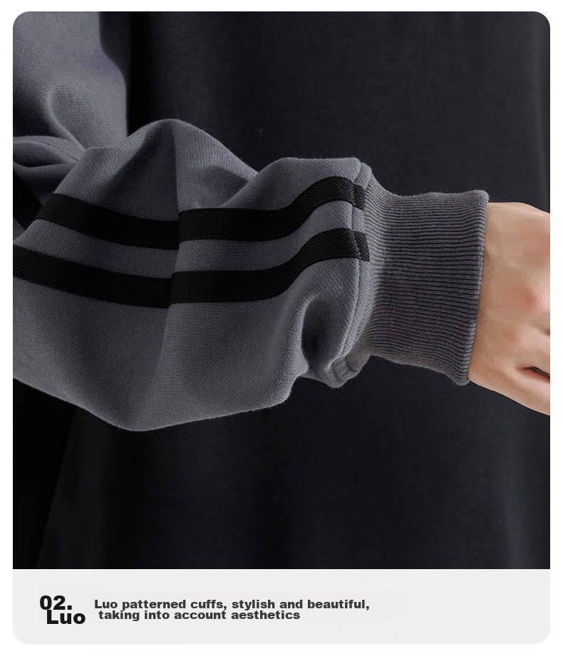 MMOPTOP American-Style Half-Zip Sweatshirt for Men, Spring And Autumn Season, Contrasting Color Raglan Sleeve, Loose Casual Top, 8905 Black L 17