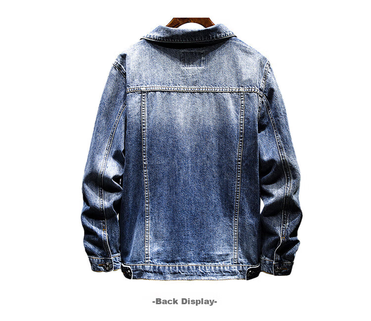 Jeanswest Denim Jacket for Men, 2026 Autumn Korean Style Trendy Loose Versatile Casual Denim Workwear, Black And Gray, Size L 12