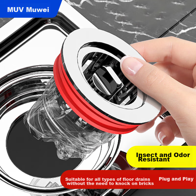 Muvi Drain Anti-Odor Core, Sewer Deodorizer, Bathroom Drain Anti-Backflow Device, Anti-Odor And Insect Prevention for Drainpipes