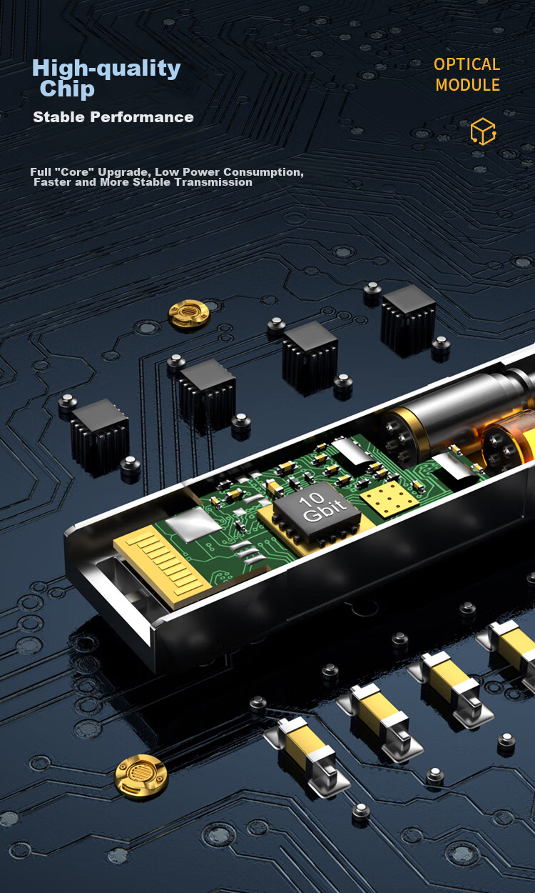 Guanghang Gigabit Optical Module SFP Optical Module 1.25G Single-Mode Optical Module Single-Mode Single-Fiber 1310nm/1550nm, 3KM, SC Interface One Pair GH-GE 4