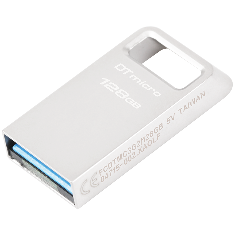 Kingston 128GB USB3.2 Gen1 Flash Drive DTMC3G2 Silver Metal Mini Car USB Drive High Capacity USB Flash Drive Read Speed 200MB/s Thumb Drive